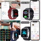 New Health Watch Uric Acid Blood Pressure Blood oxygen Body Analysis Body Fat SmartWatch ECG+PPG Bluetooth call Clock Women Men