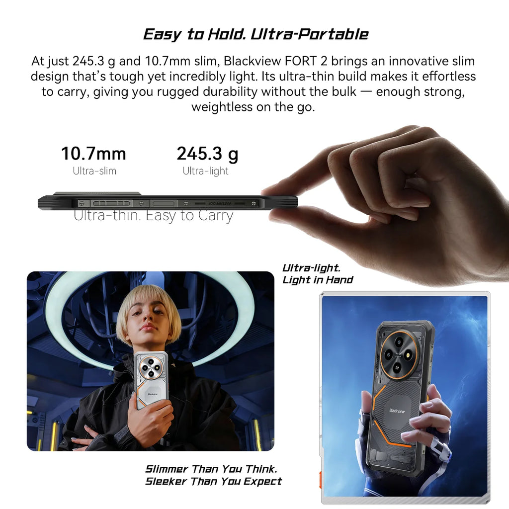 Blackview FORT 2 Smartphone, 6.78" HD+ IPS Display,MediaTek Helio G81 Processor,5000mAh Battery,Outdoor Rugged Mobile Phone