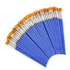 50Pcs Painting Brushes Set Art Round Flat Hair Nylon Hair Paint Brush for Oil Acrylic Watercolor Kids/Artists/Beginners/Student