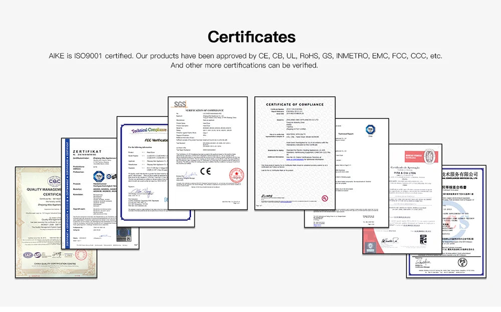AIKE Air Tank Heavy Duty Automatic Hand Dryer HEPA Filter UL Approved 1450W Brushed Stainless Steel Finish Hand Drying Machine