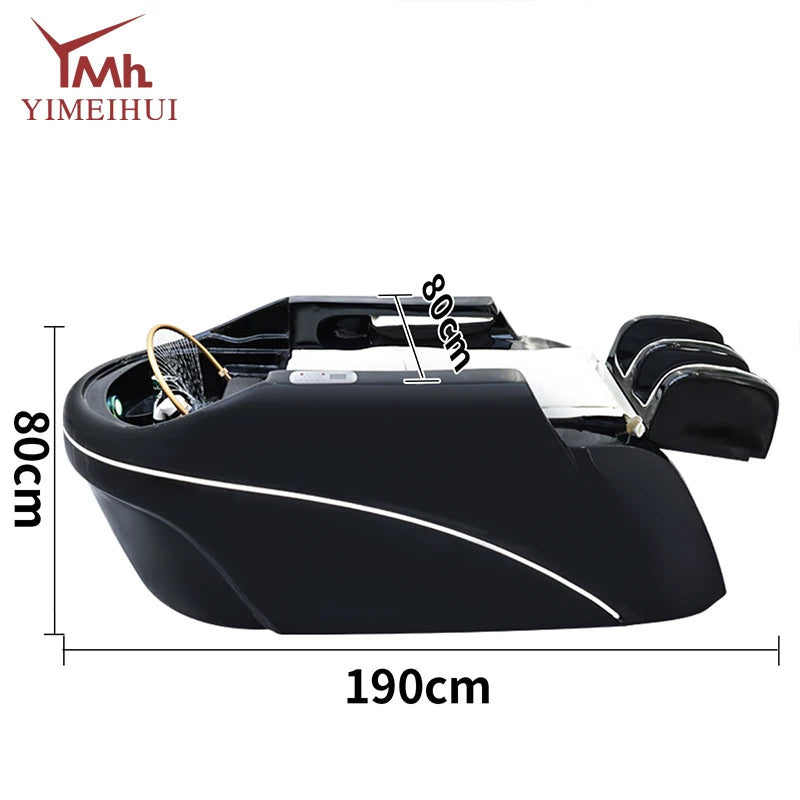 Salon Head Spa Synthetic Leather Head Therapy Beds Automatic Massage Shampoo Bed Comfortable Ergonomic Design High Density Spong