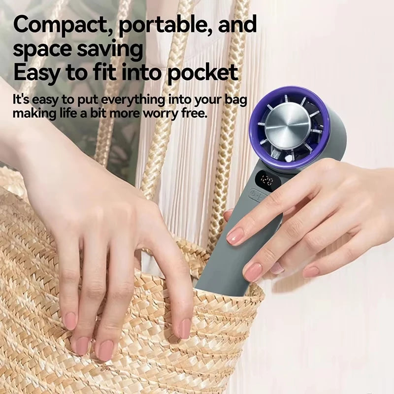 3000mah Handheld Mini Fan Electric Hand Fans Ice Compress High-Speed Cooling USBRechargeable Portable LED Digital Display Secondary image