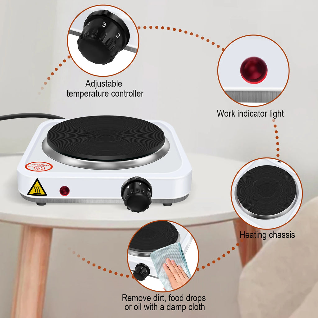 5-Speed 1000W Electric Stove Hot Plate Iron Burner Home Kitchen Cooker Coffee Heater Household Cooking Appliances