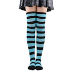 Color Striped Stockings Japanese Over Knee Socks Fashion Women Keep Warm Soks Sexy Slim Long Socks Hosiery JK Cosplay Lolita Y2k
