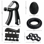 6 Pack Hand Grip Strengthener Kit, Adjustable Resistance Counting Hand Gripper, Finger Exerciser, Grip Ring & Stress Relief Ball for Forearm Workout, Wrist Rehabilitation Training