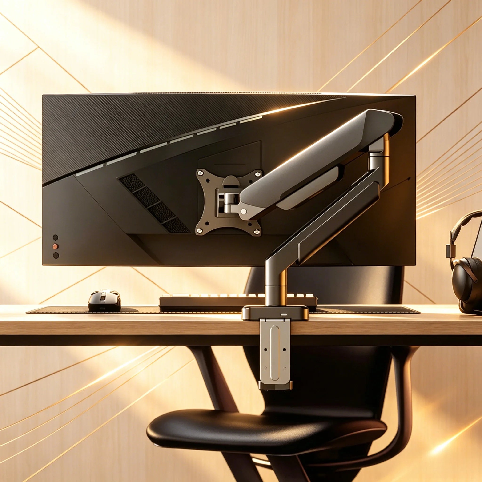 Universal Single Screen Support Arm, 13-35 Inch Compatible, Flexible Height Adjustment, Practical Accessory for Office Desktops