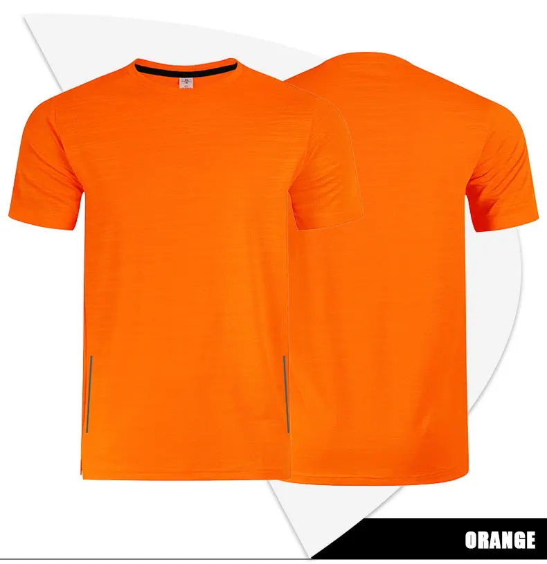 Muscle Training Compression T-shirt Man Running Dry Fit Tee Plain Color Plus Size Gym Men's T-shirts Sports Men Tops Sweatshirt