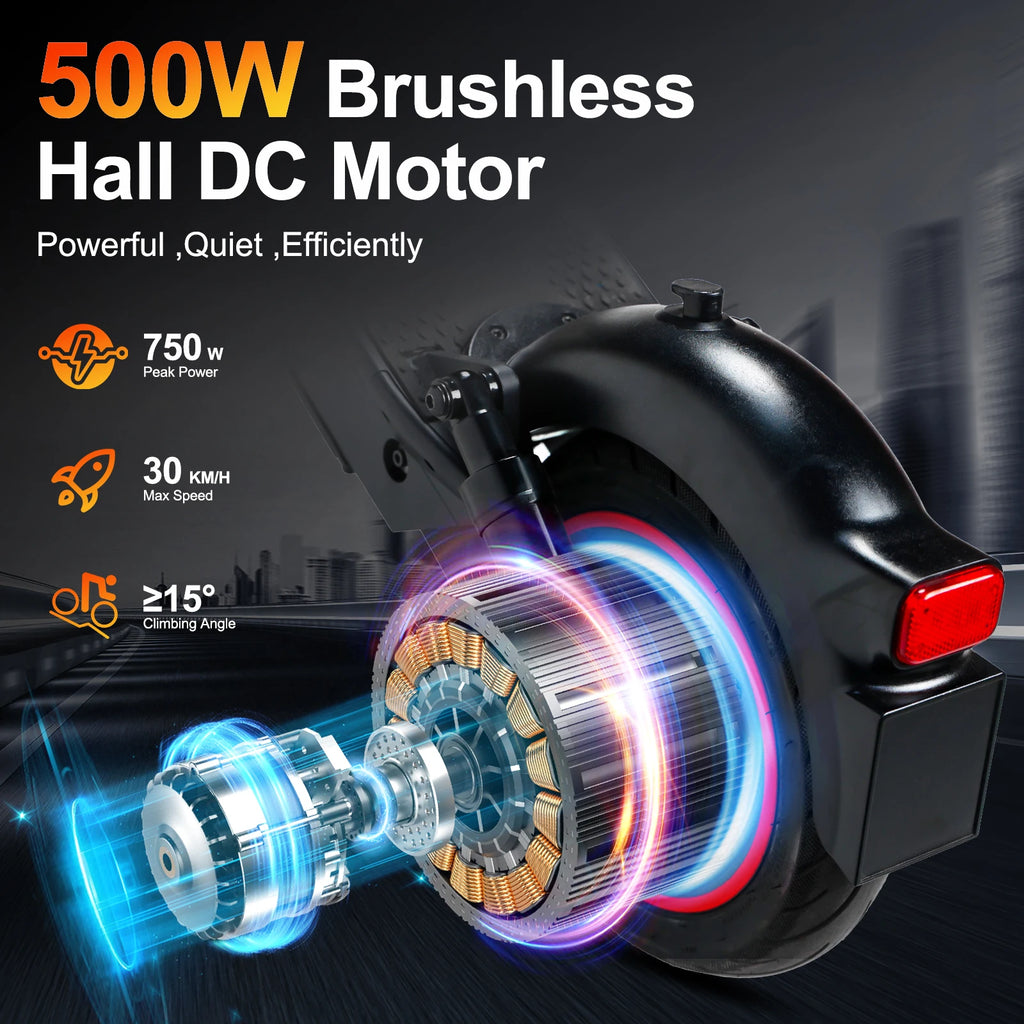 Electric Scooter For Adults Max Speed 35Km/h Electric Scooter 500W (Peak 750W ) Adult Scooter Electric Kick Scooter