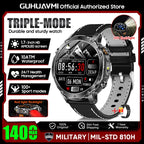2026 New TANK Ultra 1400mAh Battery Military Smart Watch 10ATM Waterproof Heart Rate Tactical LED Flashlight Men Sports Bracelet