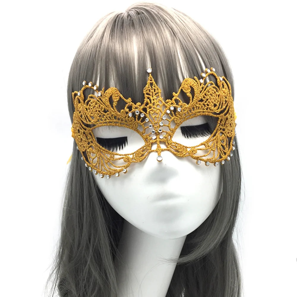 New Women Hollow Lace Face Mask Masquerade Sexy Cosplay Prom Party Props Costume Mask Nightclub Halloween Black Eye Mask