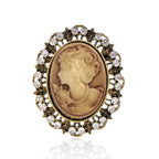Vintage Victorian Design Queen's Cameo Brooch Pin, Antique Wedding Beauty Jewelry Gift, Elegant Style