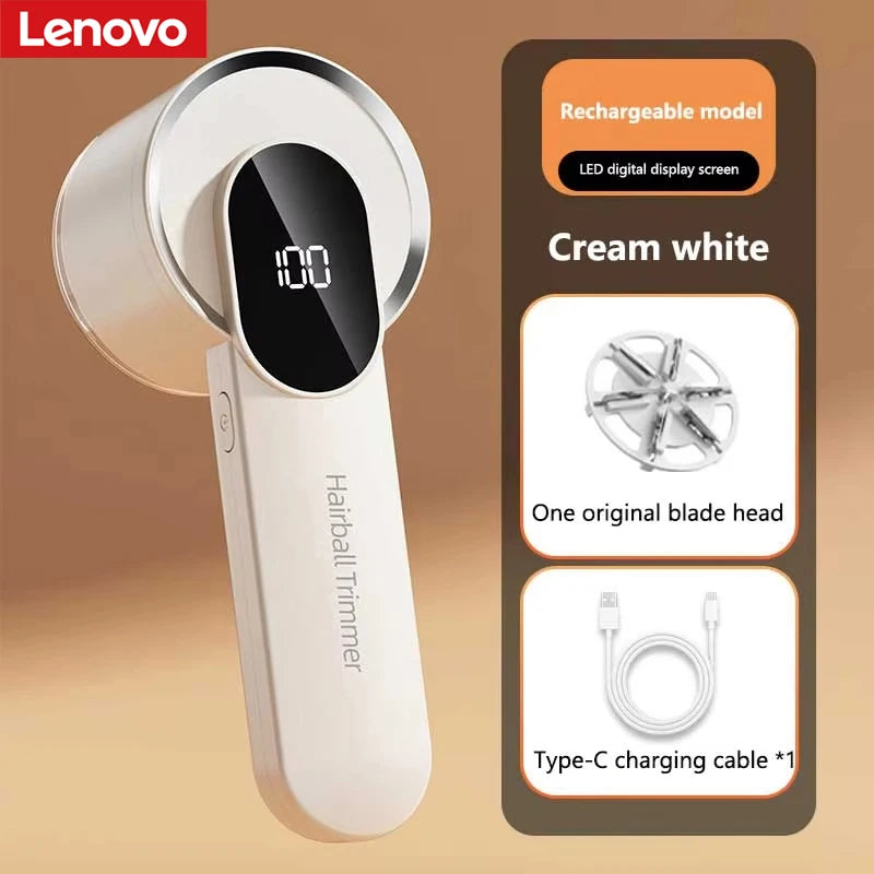 Lenovo Lint Remover Clothing Hairball Trimmer Clothes Sweater Fabric Shaver LED Display 6 Blade Portable Fabric Remove Machine