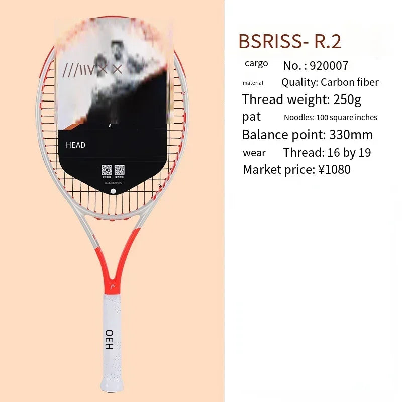 HEAD 2026 New Carbon Tennis Racket for Men Women Tenis Raquete Blue