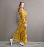 Spring Summer Women Maxi Dresses Casual Full Sleeve Floral Printed O-neck Woman Bohe Beach Party Long Dress Mujer Vestidos