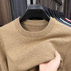 2025 New Men's Casual Sweater Round Neck Long Sleeve Knitted Sweater Diamond Pattern Fashion Versatile Top 2029