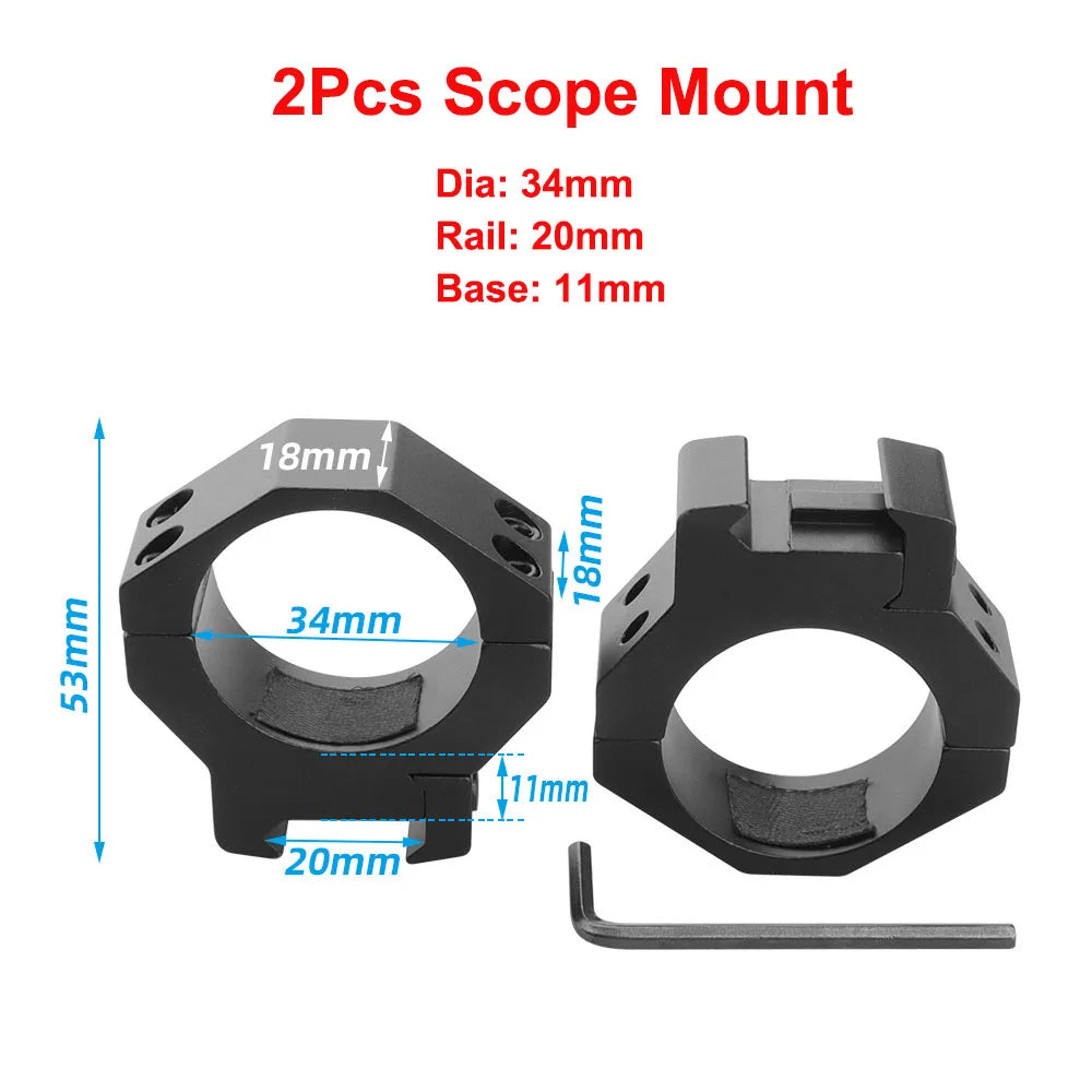 2PCS Hunting Rifle Scope Mount Ring for Dia 25.4mm 30mm 35m Tactical Scope Flashlight 11mm 20mm Picatinny Rail Mount Accessories