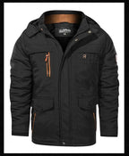 Men's Winter Jacket Fleece Linning Outdoor Parka Coat Hooded Windbreaker Military Thick Warm Outerwear Big Size 6XL Multi-pocket