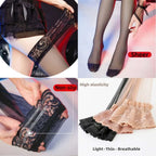 2026new Over Knee Thigh High Stockings Anti-slip Plus Size Black Oversized Fishnet Long Lace Socks for Women XXL Spring Summer
