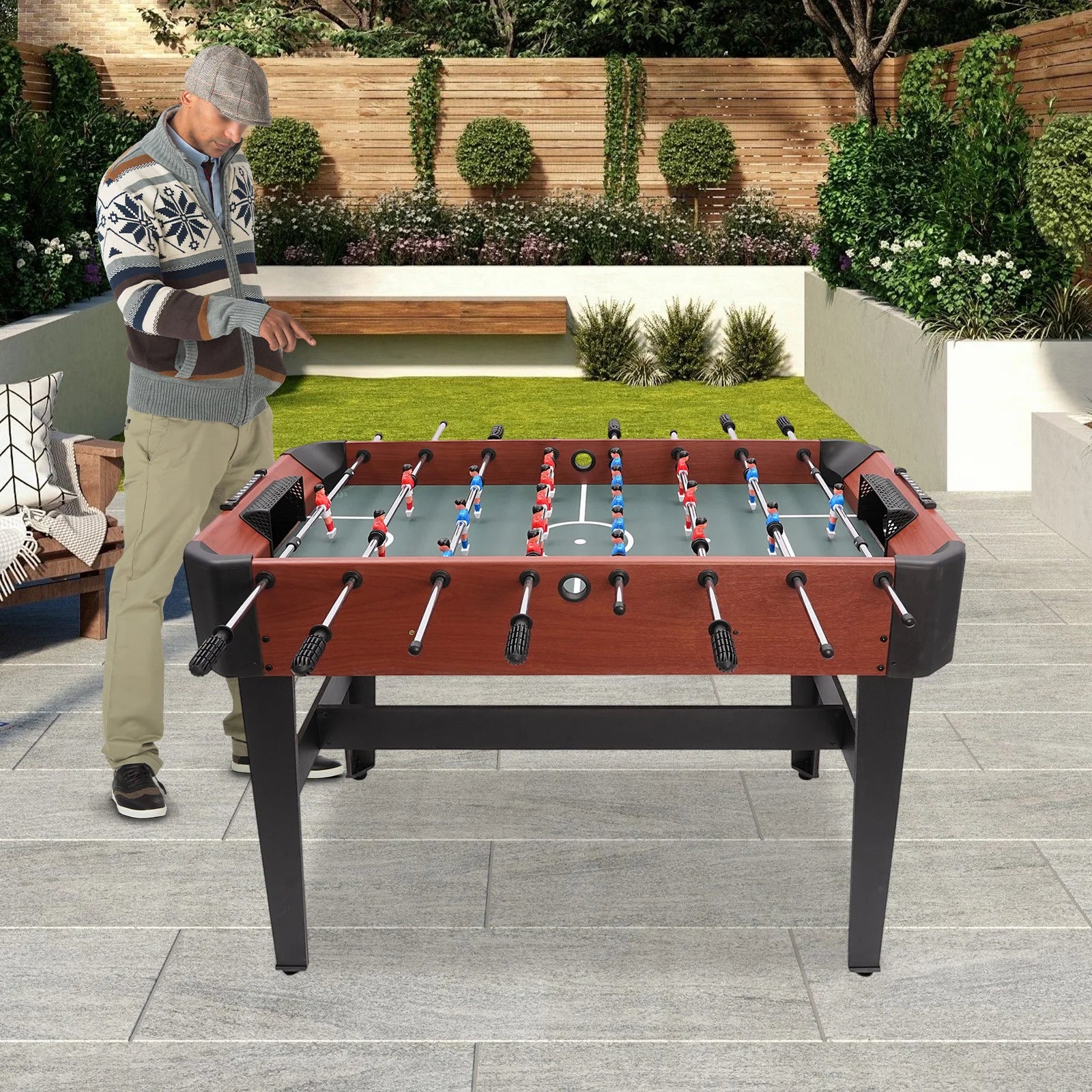 Foosball Table Soccer Table Game 8 Rods Tabletop Football Game 47x24in Indoor Entertainment for Kids Adults Home Game Room