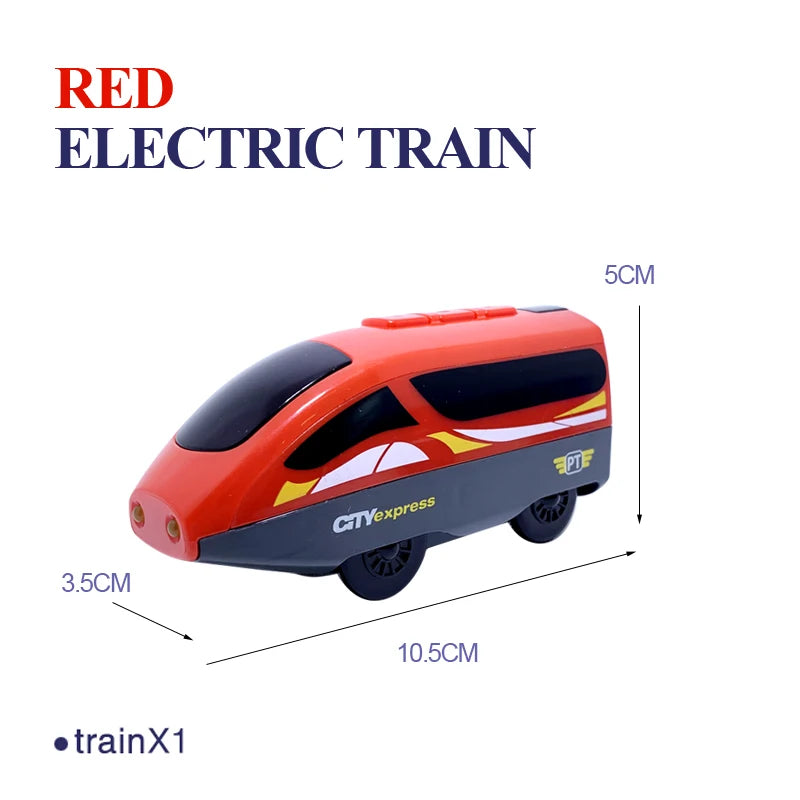 Electric Train Locomotive Magnetic Car Diecast Slot Fit All Brand Wooden Train Track Railway For Kids children's Toy W02