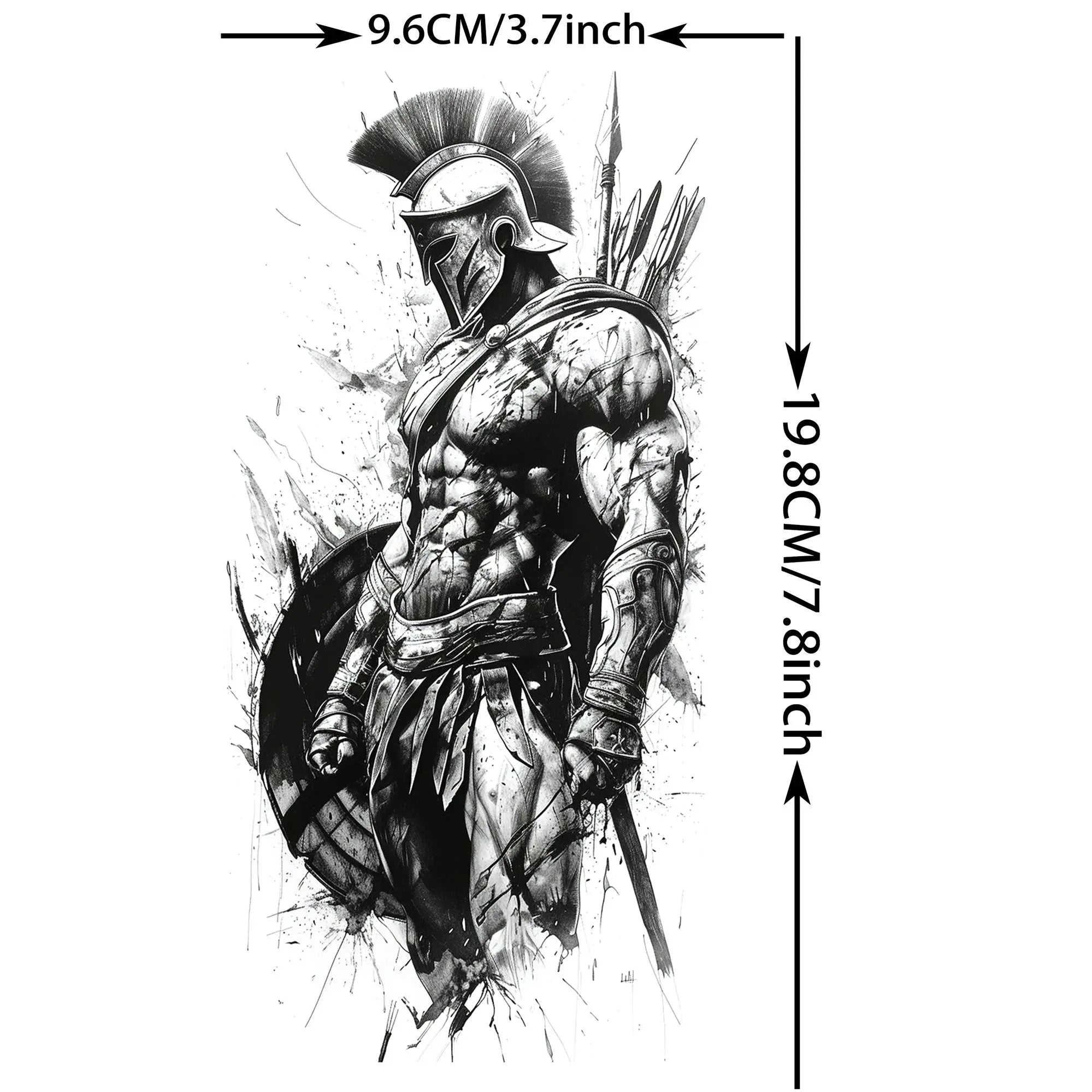 1 Sheet Waterproof Knight Warrior Gladiator Temporary Tattoos For Men Women Realistic Fake Tattoo Sticker  Forearm Tatoos Decals Secondary image