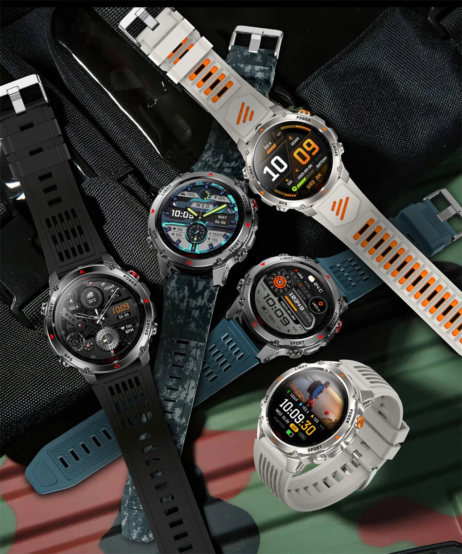 2026 New T-Rex 3 Ultra 1100mAh Smart Watch 5ATM Waterproof Outdoor Sports GPS Track Heart Rate Compass Bluetooth Call Smartwatch