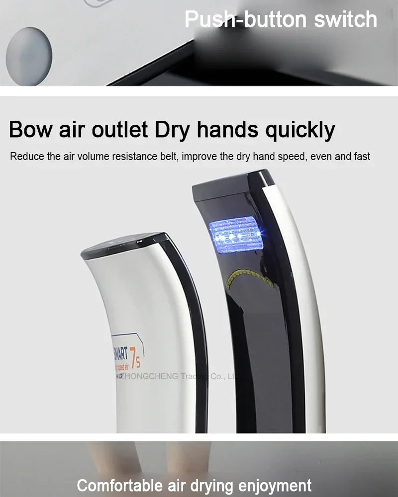 Full New Hand Dryer Induction Hotel Restauran High Speed Jet-type Hand Drying Machine Double-sided hand dryer 220v