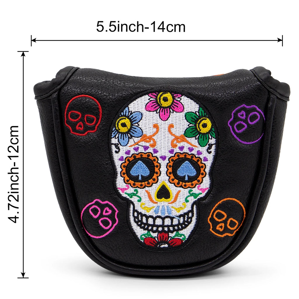 Golf Club Headcovers #1 #3 #5 Wood Head covers Skulls Design Driver Fairway Hybrid Woods Headcover Black PU Premium Leather Head