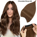 TESS Wire Hair Extensions Invisible Straight Wire Remy Human Hair Extensions with Transparent Line Clip In Hair Weft For Women