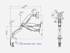 D-MOUNT K80 metal 17"-30" monitor desktop stand mount gas spring arm full motion rotate clamp grommet 2-9KG