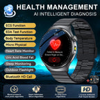 2026 New Accurate Body Health analysis Smart Watch Men ECG Blood lipids Uric acid Blood Pressure Body Fat Voice Call Smartwatch