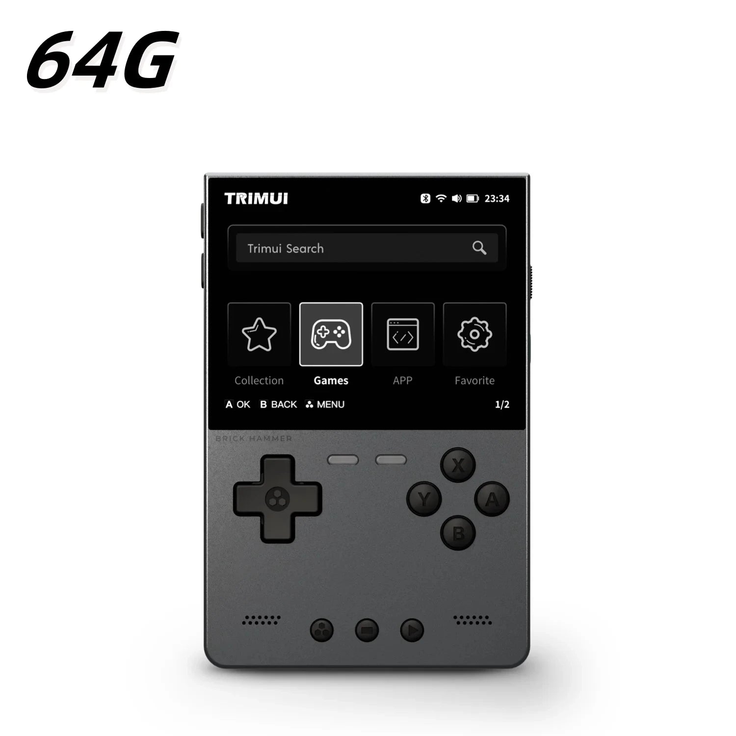 NEW TRIMUI BRICK Hammer Handheld Game Console 3.2'' IPS Screen Linux System Metal Body Key LED Lighting Free Key cap Gifts