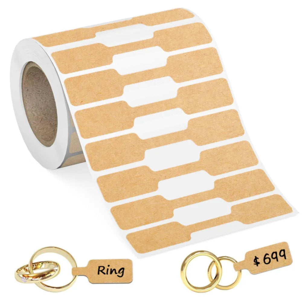 500Pcs/Roll Blank Paper Price Tags Portable Self Adhesive Stickers Jewelry Hangtags Necklace Ring Display Packaging 2030 Main image