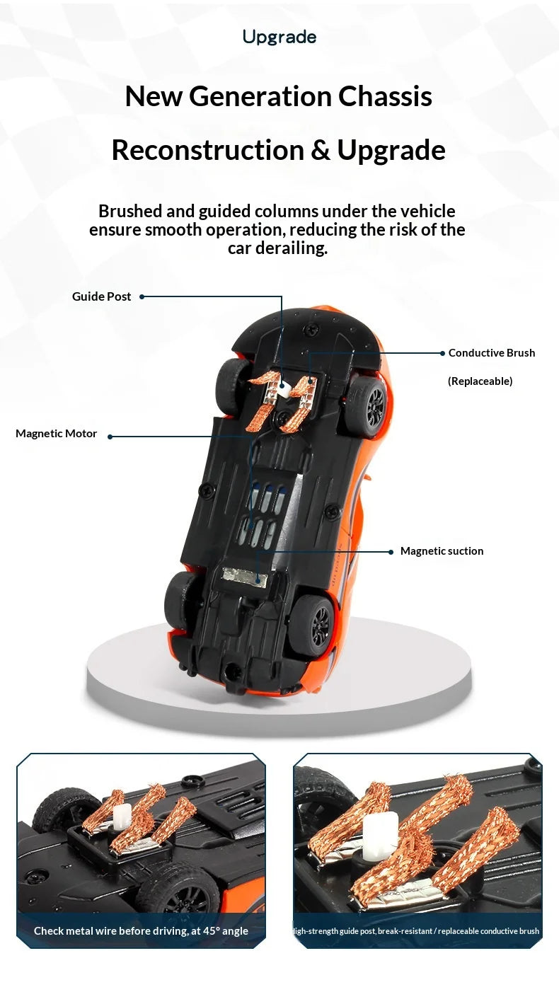 Electric Remote Control Slot Car Track Large 2-Player Competitive Dual Mode Remote Adjustable Splicing Kids Adults Gift Toy Set