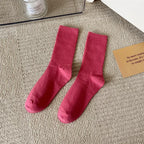 33 Colors Summer Cotton Soft Socks Happy Colorful Women's Mid-tube Stocking Fashion Trend Red Green Ankle Sox Autumn Hosiery