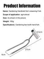Handheld Adjustable Gardening Two Teeth Fork Stainless steel multifunction Gardening Spade Fork