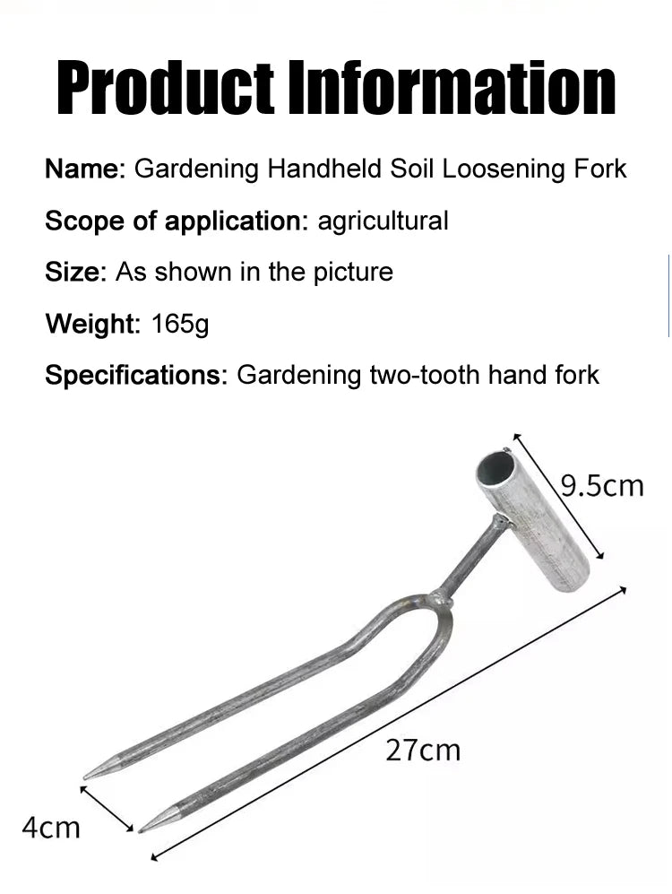 Handheld Adjustable Gardening Two Teeth Fork Stainless steel multifunction Gardening Spade Fork