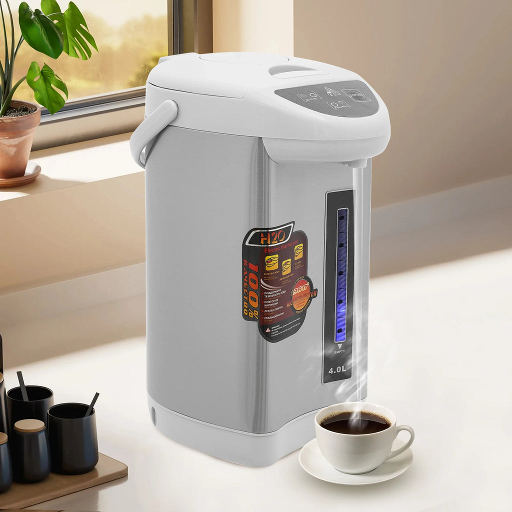 4L Electric Water Boiler & Warmer, 750W Stainless Steel Hot Water Dispenser with 3 Dispensing Modes, 90°C Keep-Warm