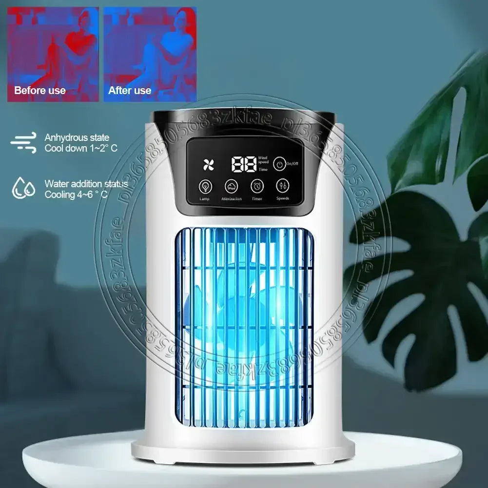 Multifunctional Evaporative Cooling Fan Portable Cold Air Conditioner Small Air Cooler Natural Air-cooled Fan for Desk