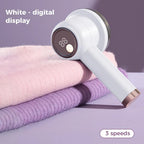 LED Digital Display Fabric Shaver 3 Speed Settings Safety Protection Smart Cordless Electric Lint Remover Garment Care Companion