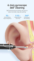 Wireless Ear Wax Removal with Camera Rechargeable Ear Cleaner 1080P Check Camera with Ear Spoon Set Canal Clean