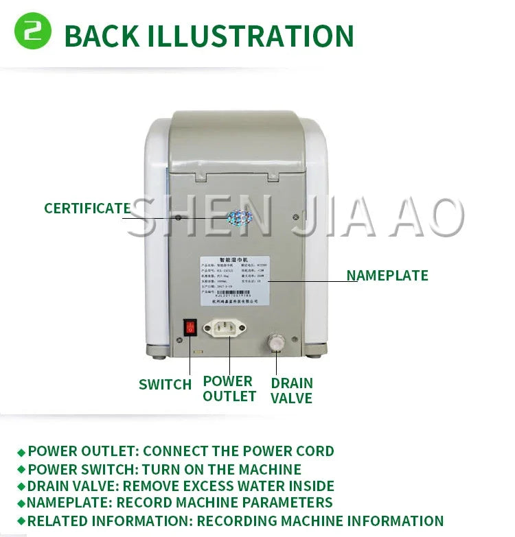 220V 50/60Hz Hot Cold Wipes Machine Towel Wet Wipes Heater For Baby Business Hotel KTV Internet Cafes Foot Bath Universal 5-40°C