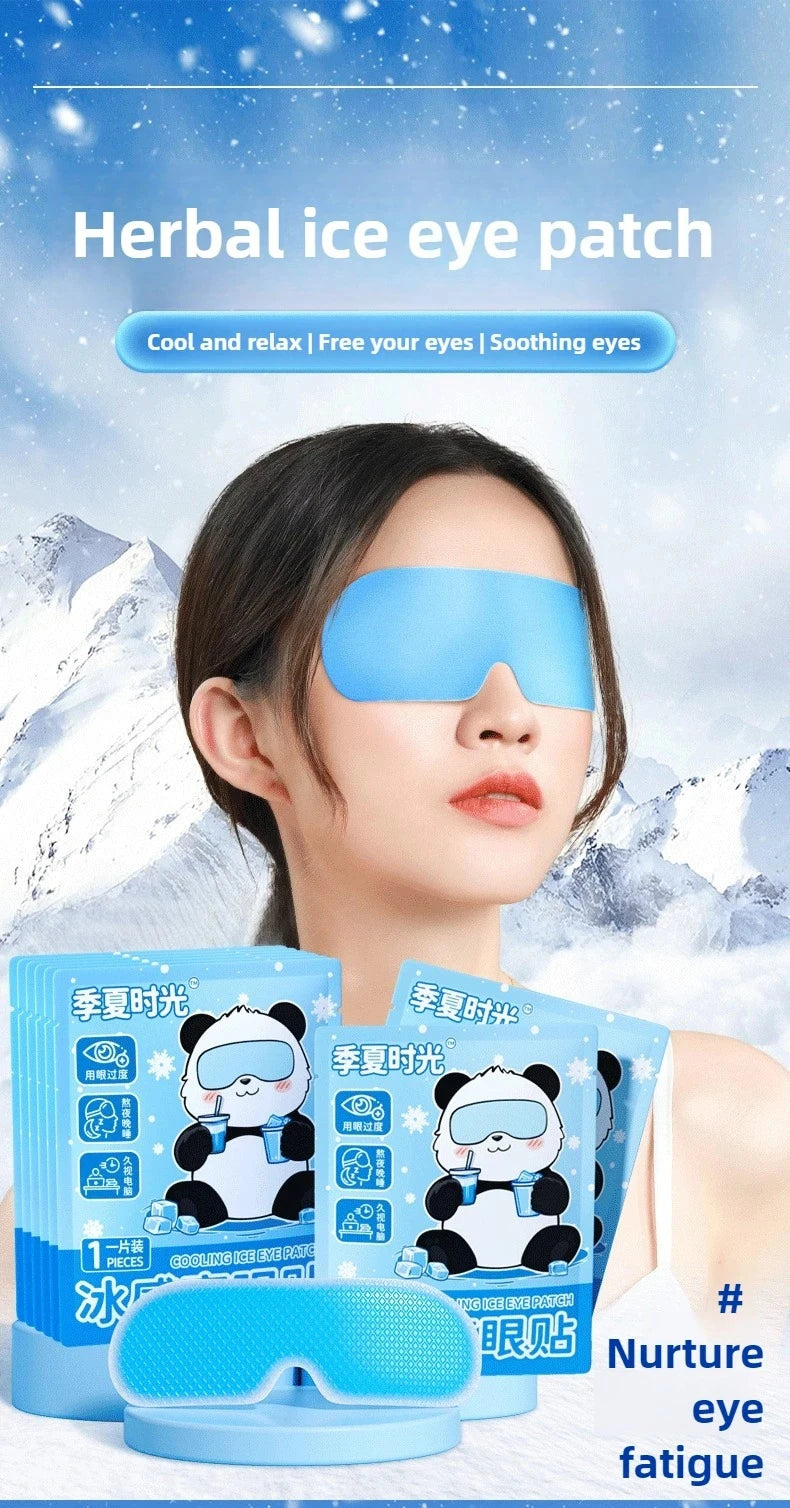 20/40 Pcs Box Hot Selling Disposable Ice Eye Patches Hydrogel Eye Protection Relieve Fatigue Herbal Cold Compress Eye Masks