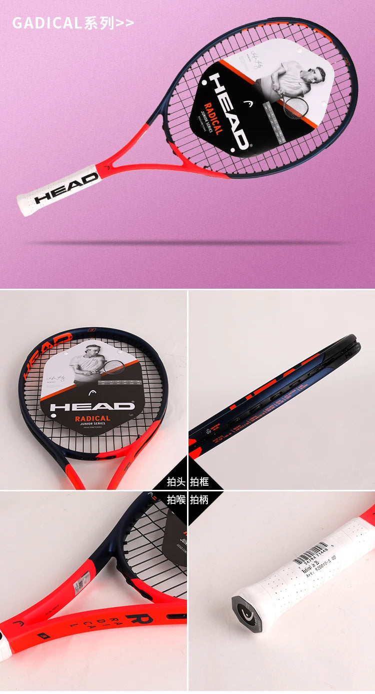 HEAD 2026 New Carbon Tennis Racket for Men Women Tenis Raquete Blue