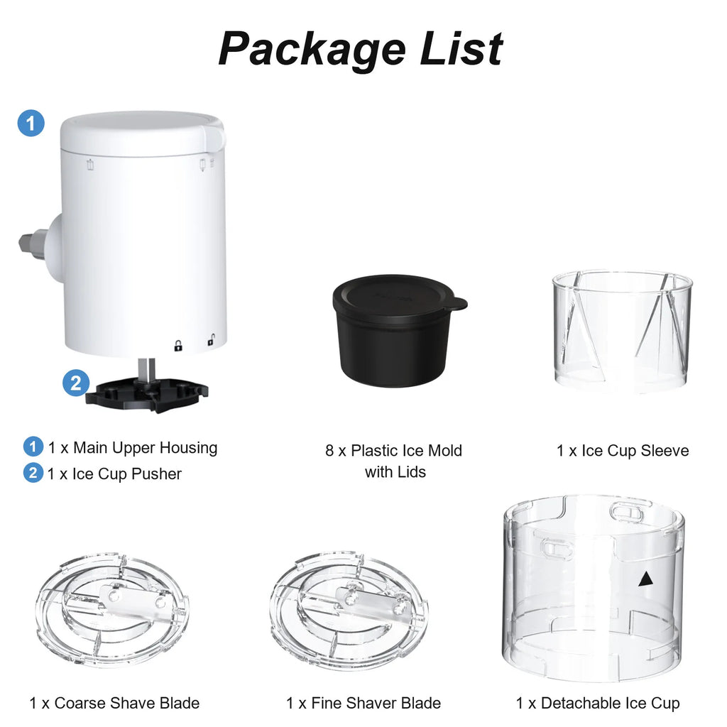 Shaved Ice Attachment for KitchenAid Stand Mixers with 8 Ice Molds Ice Shaver Attachment with Coarse and Fine Blades