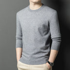2025 New Men's Casual Sweater Round Neck Long Sleeve Knitted Sweater Diamond Pattern Fashion Versatile Top 2029