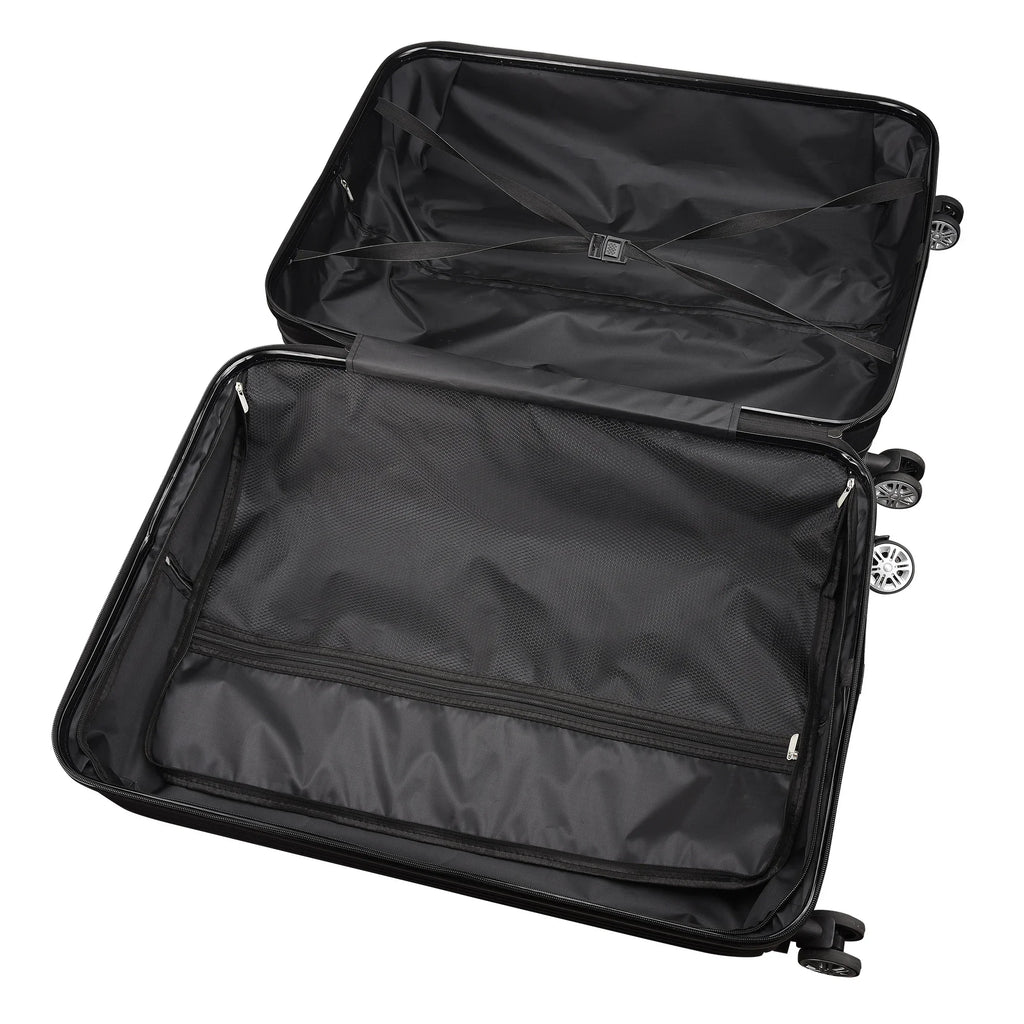 Anajqaqia Black Suitcase Set 3 Piece Luggage Set with Trolley Handle, Double Wheels and TSA Lock, Travel Suitcase Set