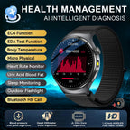 2026 New Accurate Body Health analysis Smart Watch Men ECG Blood lipids Uric acid Blood Pressure Body Fat Voice Call Smartwatch