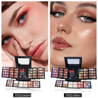 MISS ROSE 104 Color Eye Shadow Powder Puff High Gloss Lipstick Mirror Makeup Durable Easy Makeup Multi-Function Makeup Set