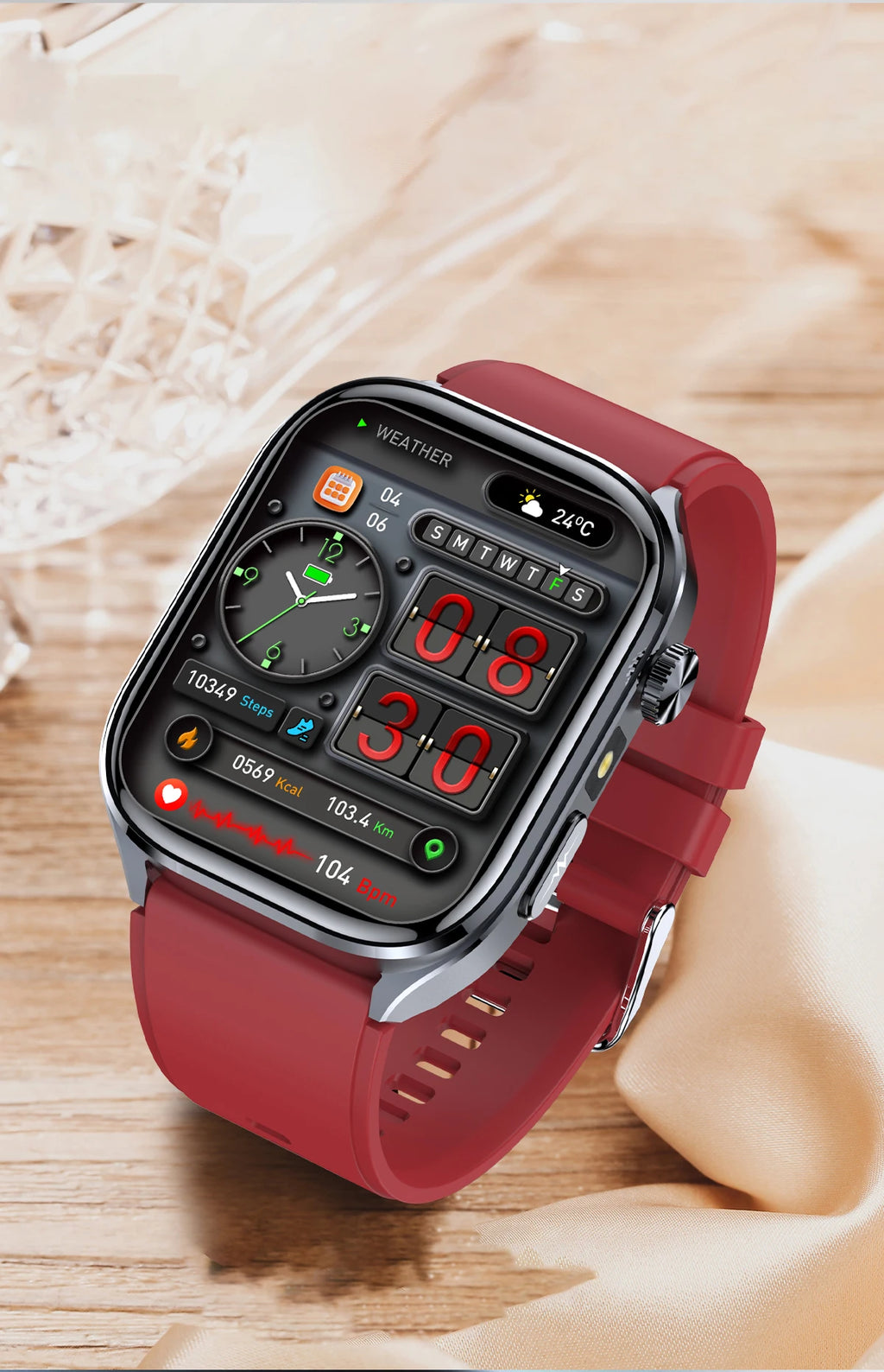 New Health Watch Uric Acid Blood Pressure Blood oxygen Body Analysis Body Fat SmartWatch ECG+PPG Bluetooth call Clock Women Men